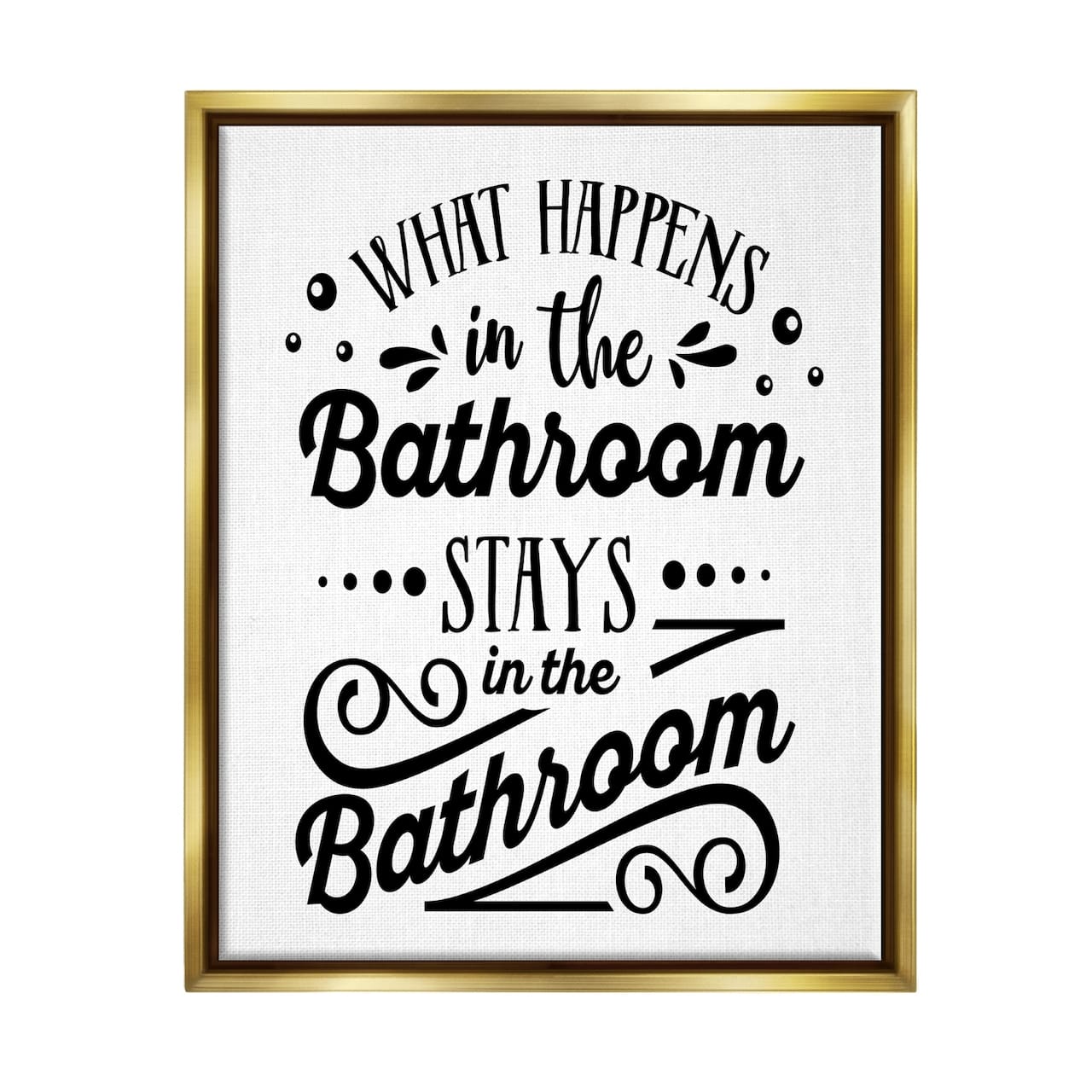 Stupell Industries What Happens In Bathroom Silly Decorated Typography Floater Framed Art